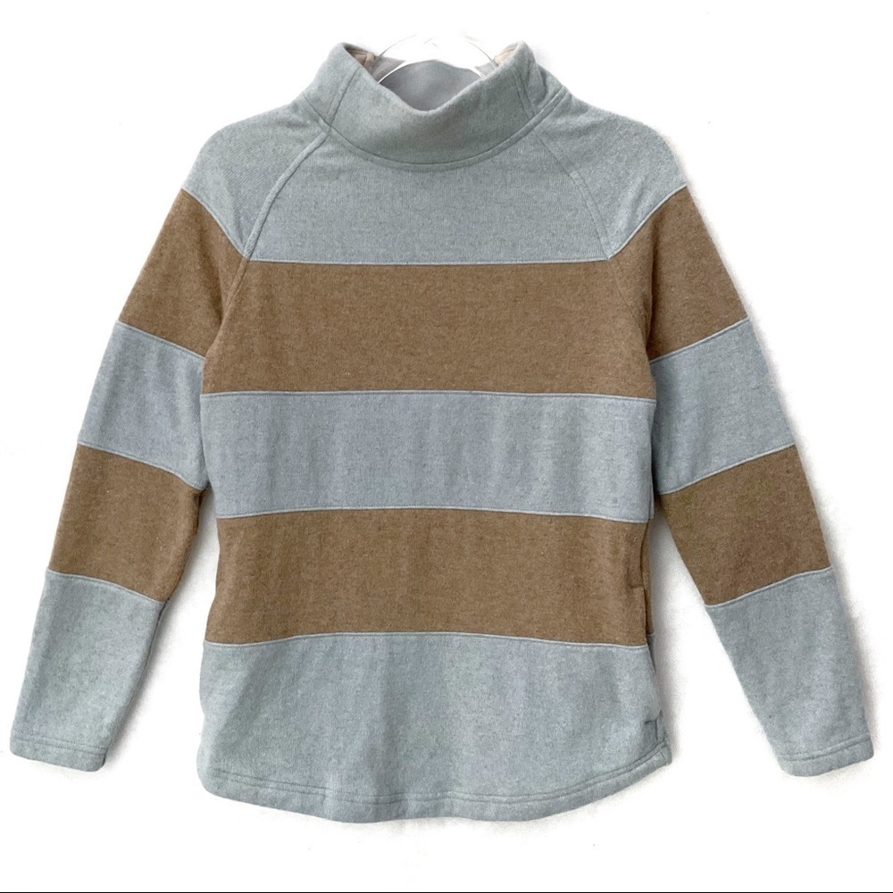 Prana Dessau Sweater M Wool Blend Jersey Lined Mock Neck Cozy Comfort
